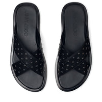 Palmo sandals in leather - Black & Gunmetal