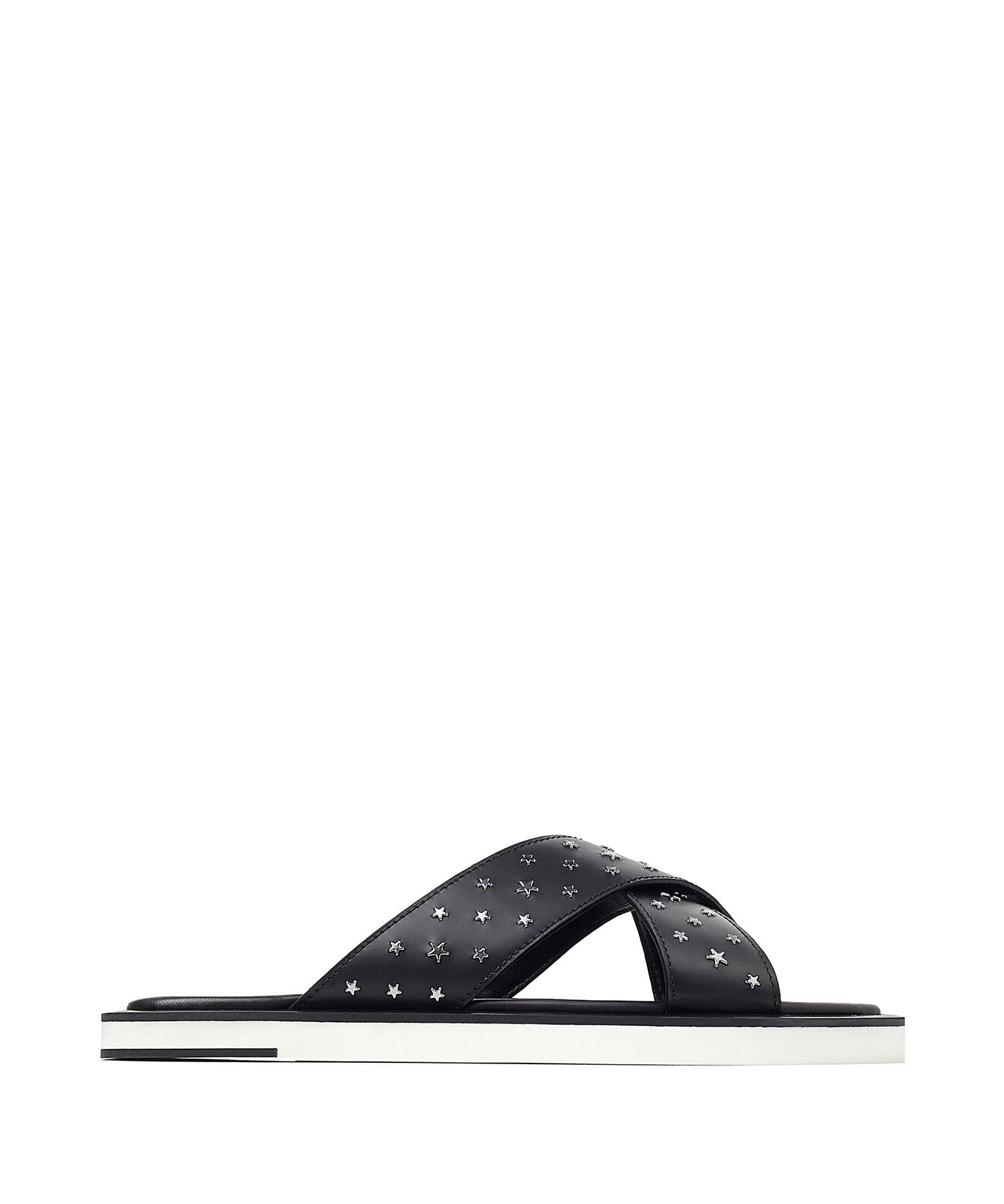 Palmo sandals in leather - Black & Gunmetal