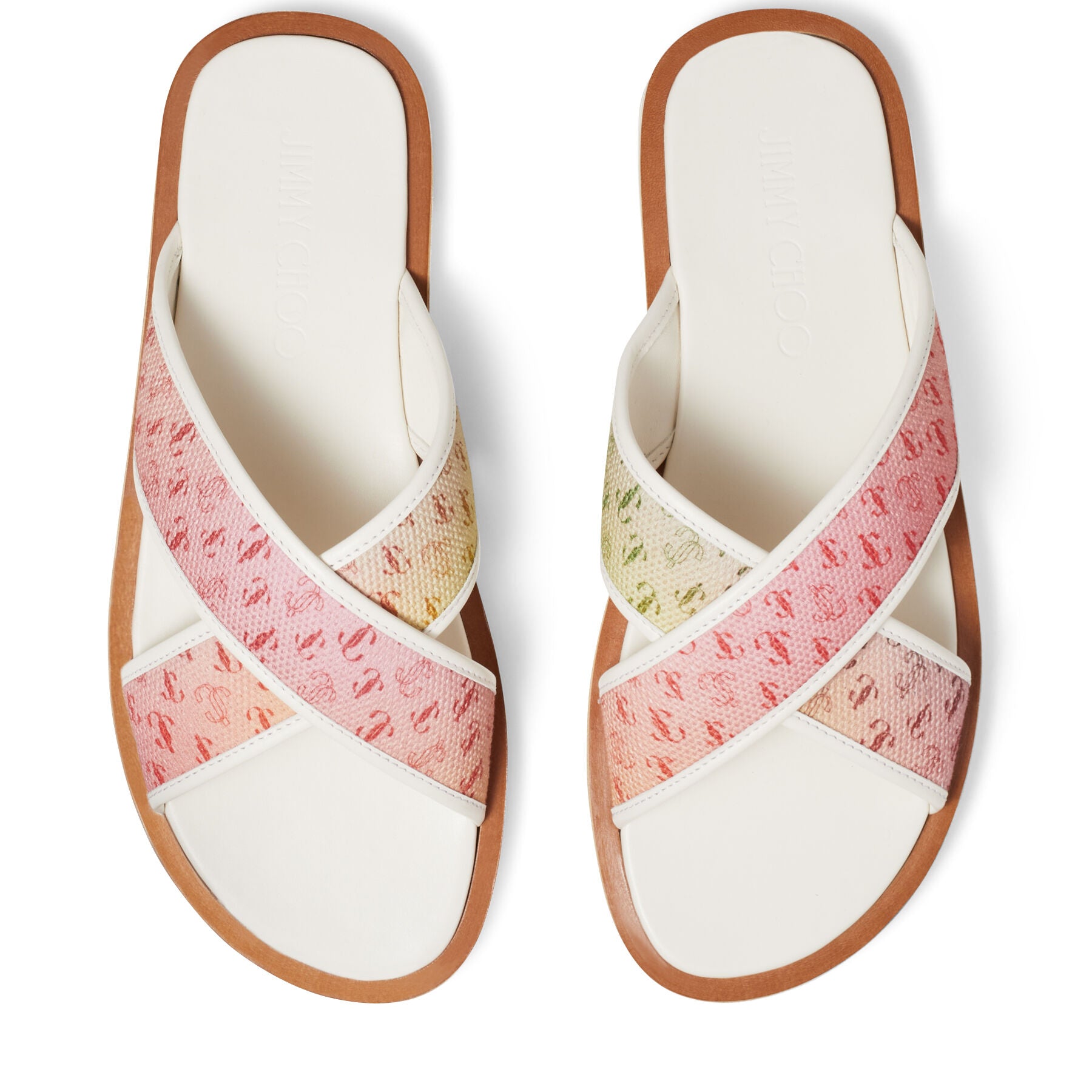 Palmo canvas sandals with JC logo - Sunset Mix & Latte