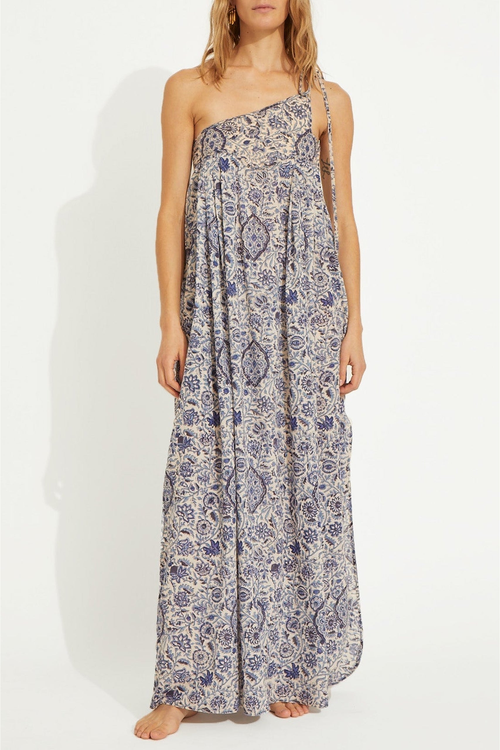 Robe Paloma à encolure asymétrique - Blue