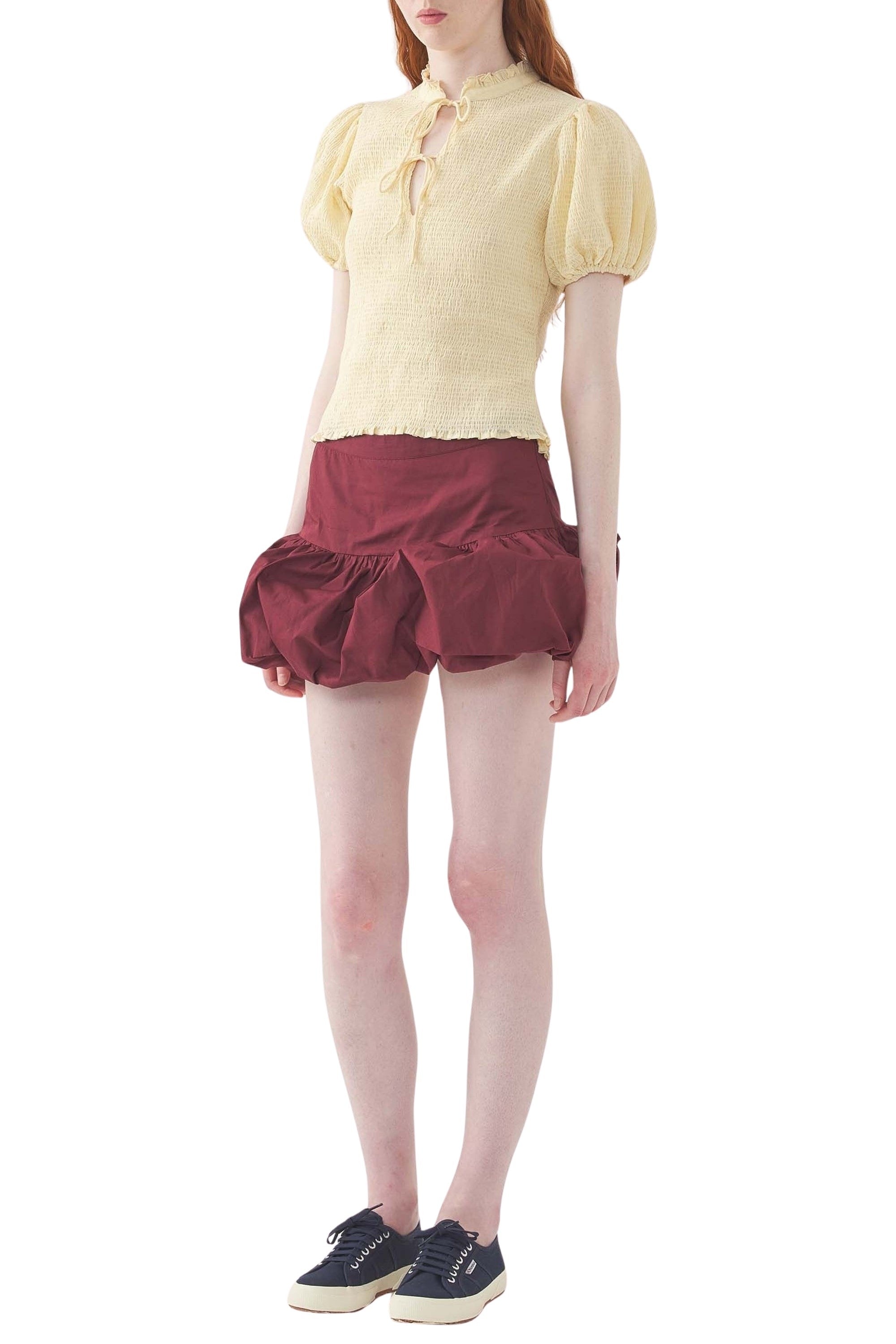 BURGUNDY PAM MINI SKIRT