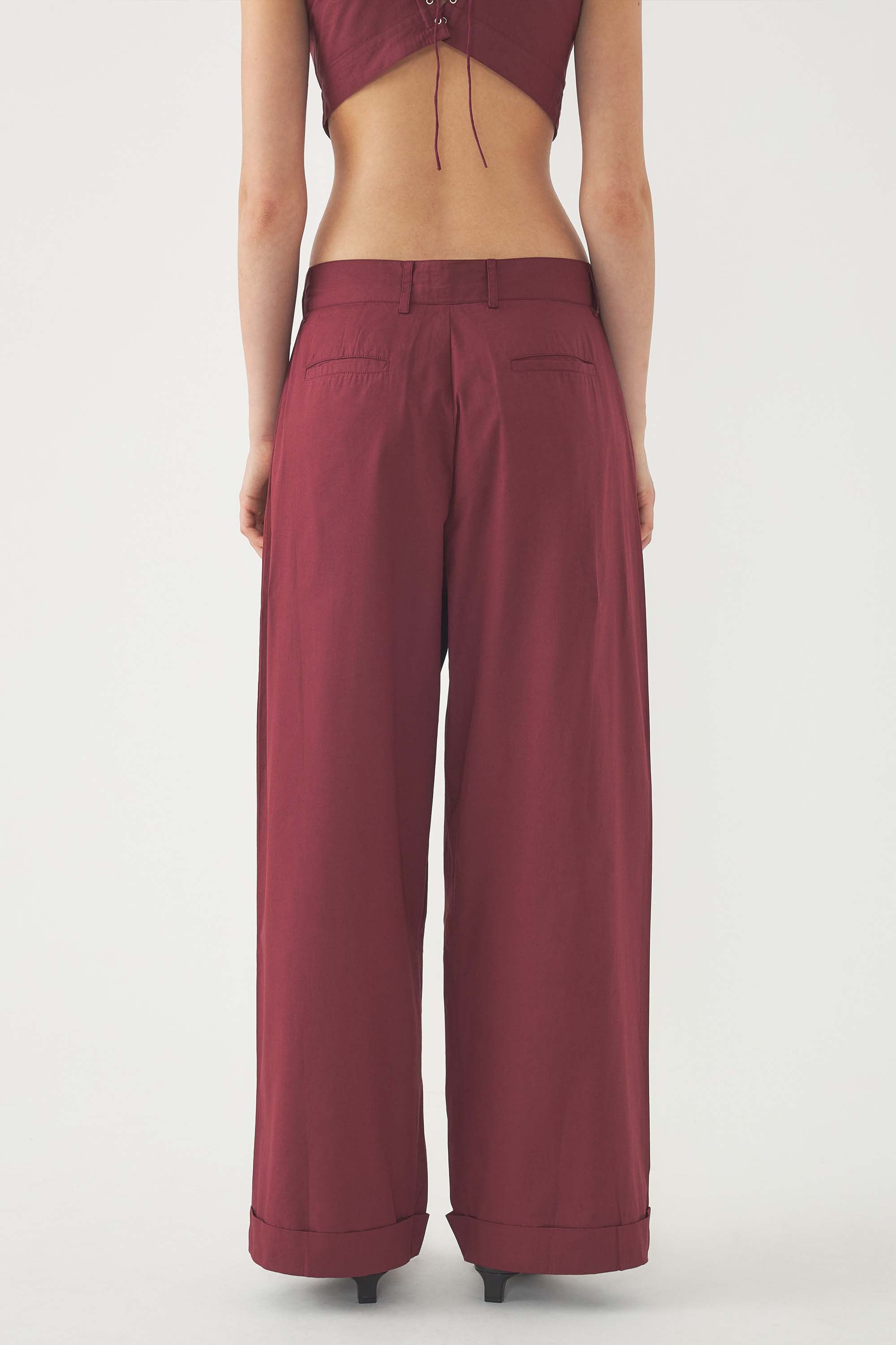 BURGUNDY PAM PANT