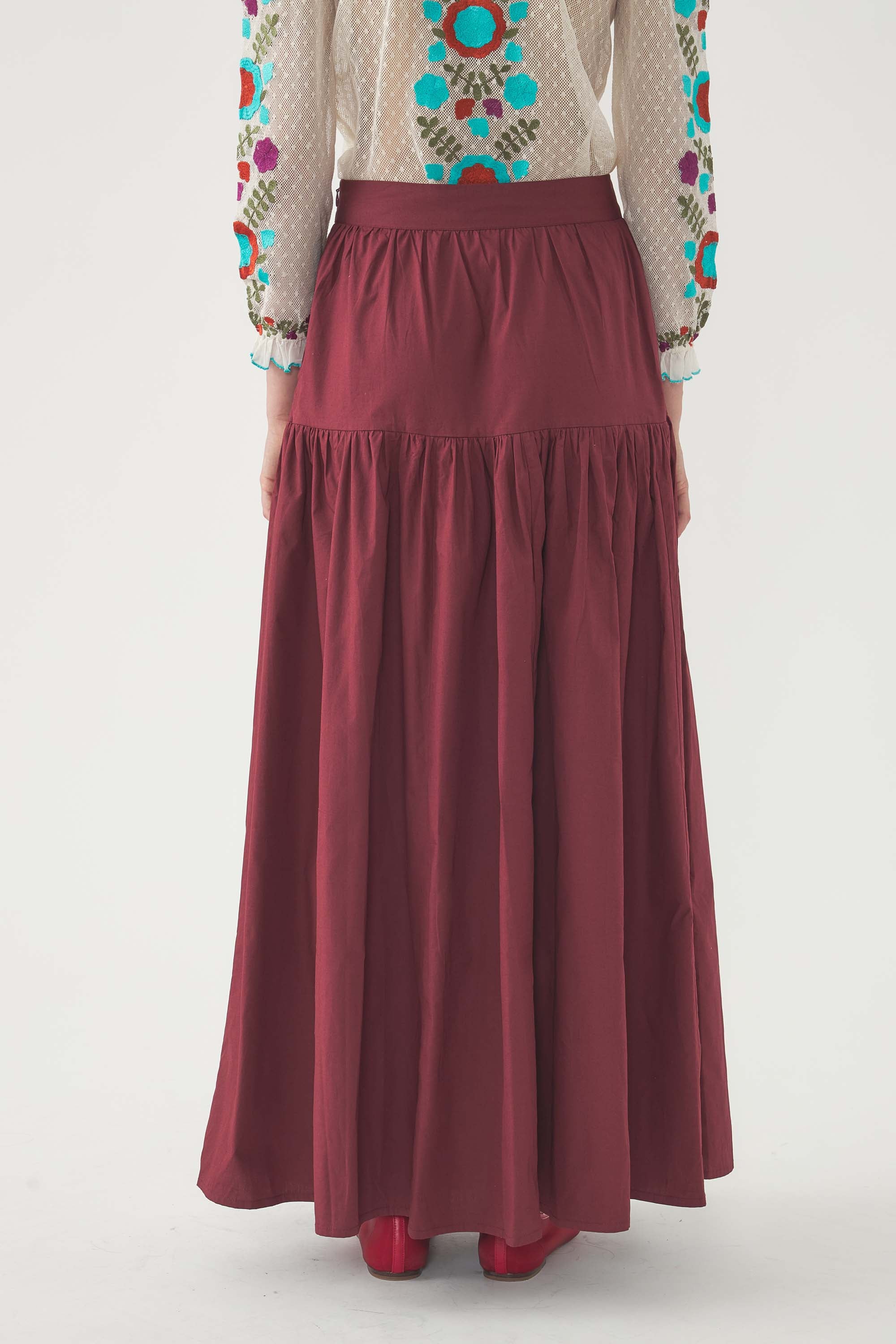 BURGUNDY PAM SKIRT