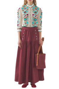 BURGUNDY PAM SKIRT