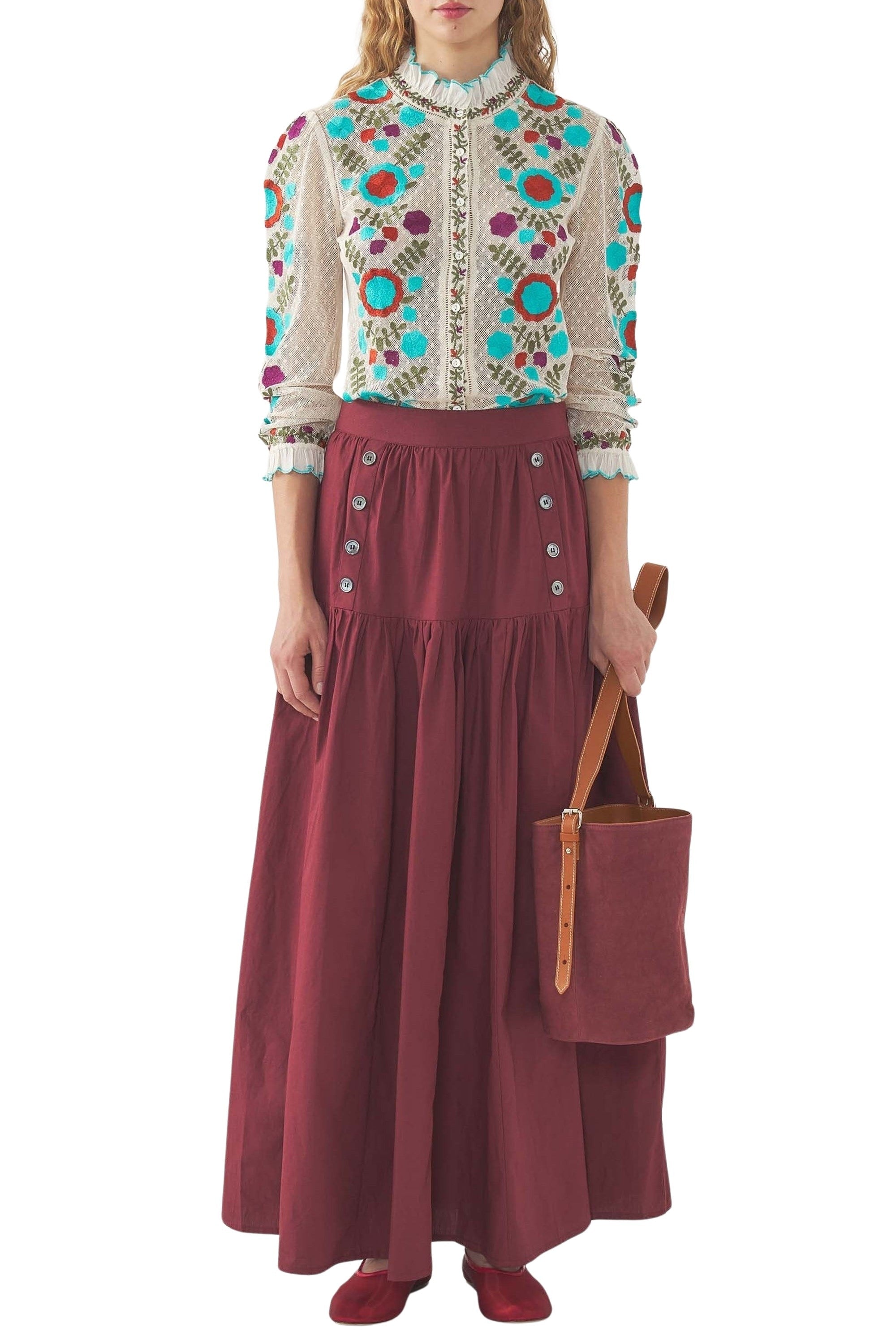 BURGUNDY PAM SKIRT