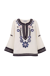 Blouse brodée Pami - Cream