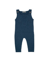 Baby wool dungarees - Mottled blue