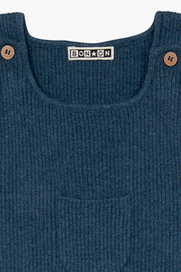 Baby wool dungarees - Mottled blue