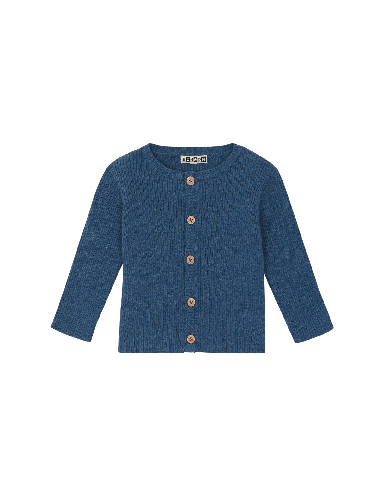 Cardigan Minot en laine - Bleu Chiné
