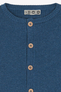 Cardigan Minot en laine - Bleu Chiné