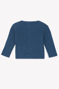 Cardigan Minot en laine - Bleu Chiné
