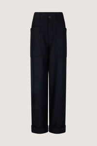 NAVY _ Pantalon Vincennes en laine - Navy