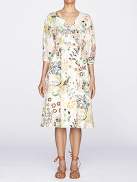 4qty RELIQUAT 130€ 0%  / Robe col V Paquerette - Liberty