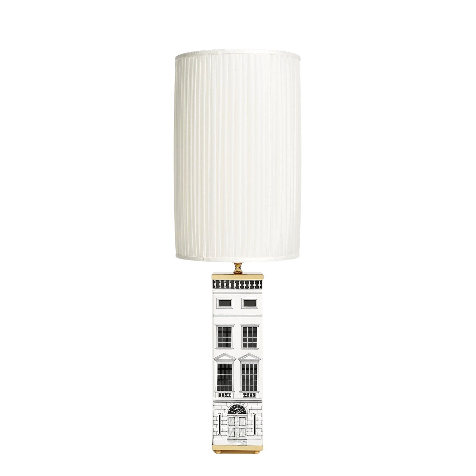 Pleated cylindrical lampshade - White