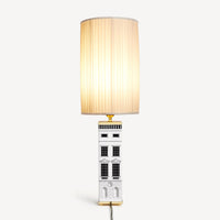 Pleated cylindrical lampshade - White