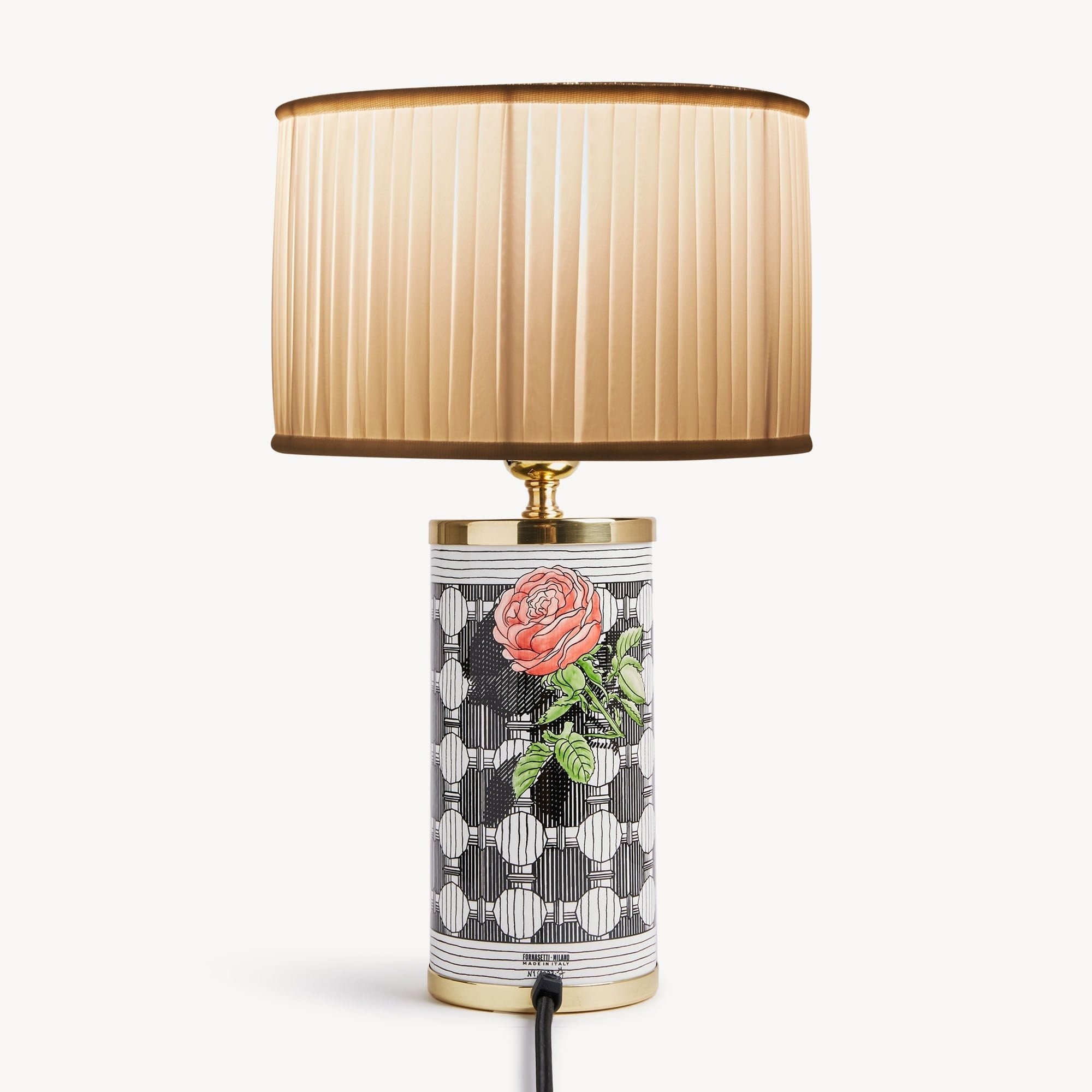 Pleated cylindrical lampshade - Warm white