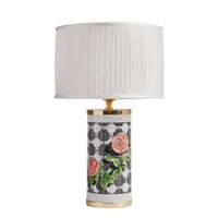 Pleated cylindrical lampshade - Warm white