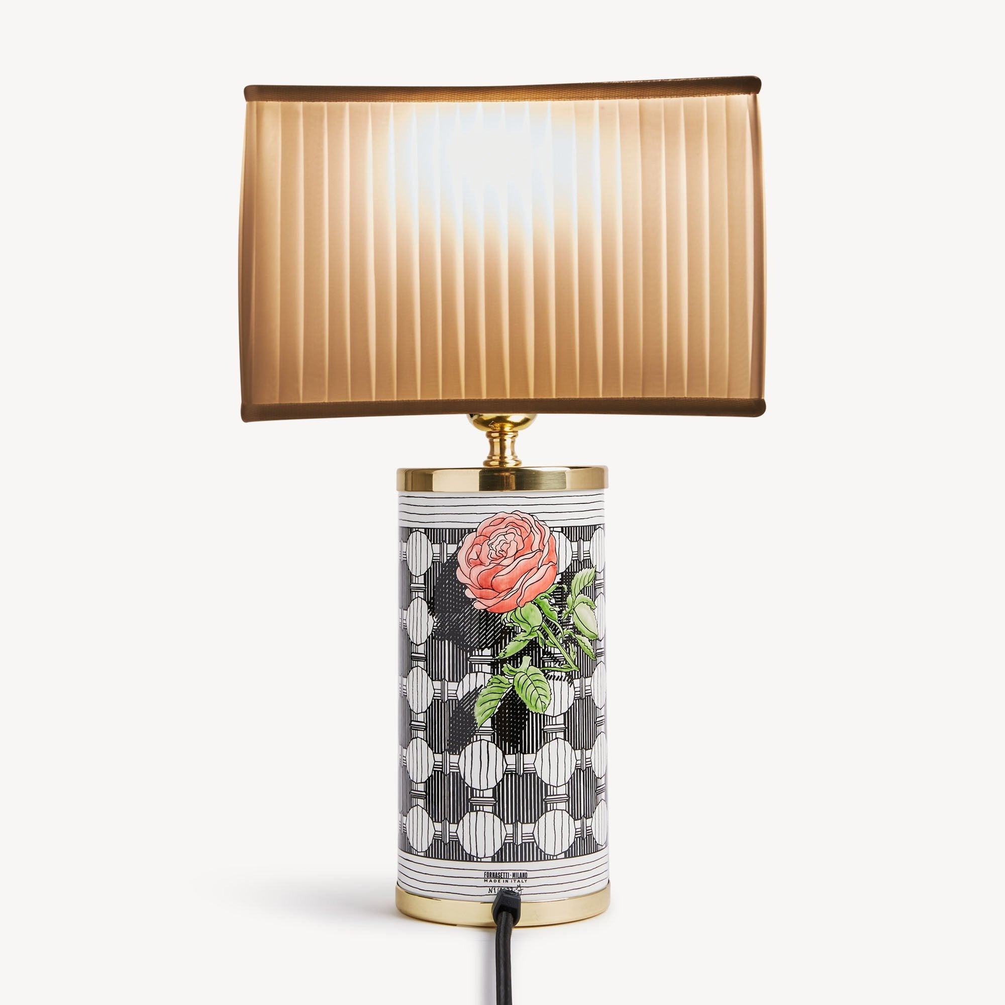 Pleated cylindrical lampshade - Warm white