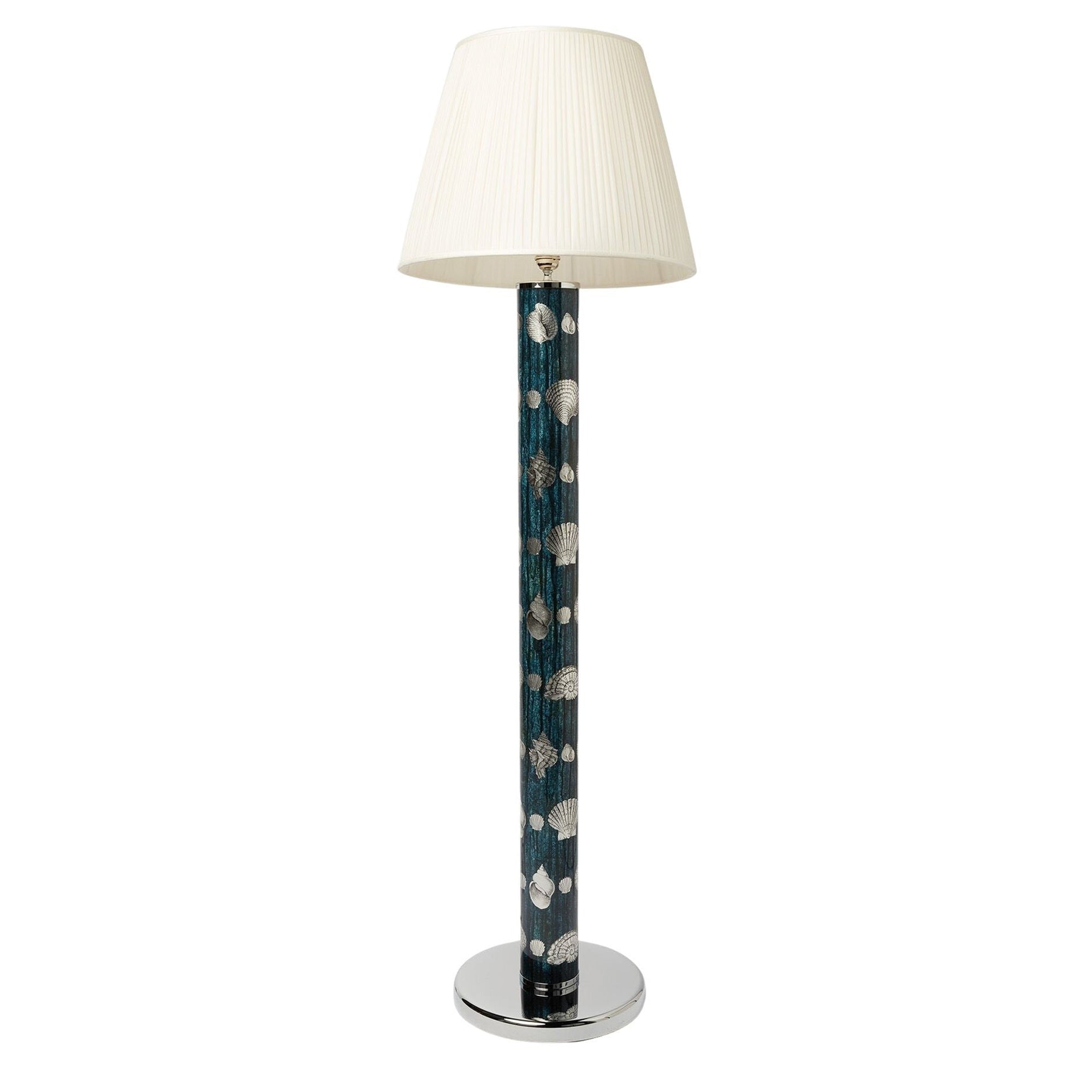 Conical pleated shade and floor lamp base - Optical white