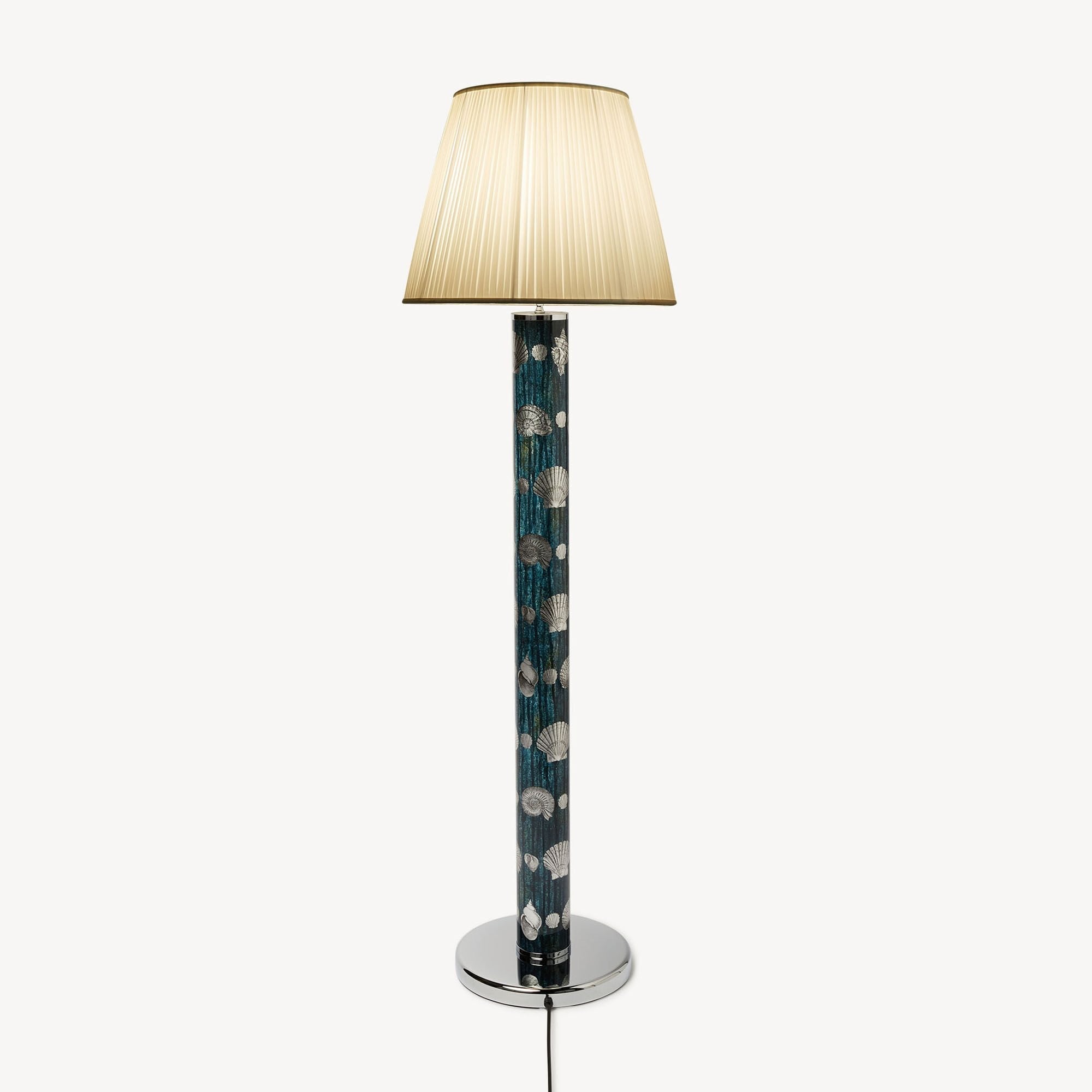 Conical pleated shade and floor lamp base - Optical white