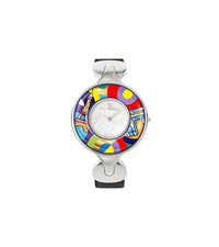 Montre Helena en émail et décoré à l'or - Rouge & rose & bleu