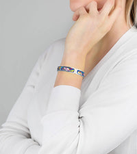 Bracelet Ballerina en émail et plaqué au rhodium - Rouge & rose & bleu