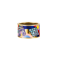 Bague Diva en émail et décoré à l'or - Rouge & bleu & jaune