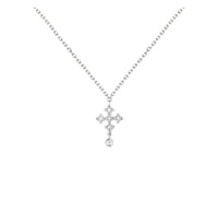 Simple "Passion" necklace in 18K white gold set with diamonds - White gold