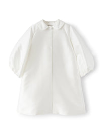 Overcoat in white mikado