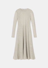 Robe midi Pavlova côtelée et scintillante - Ivory