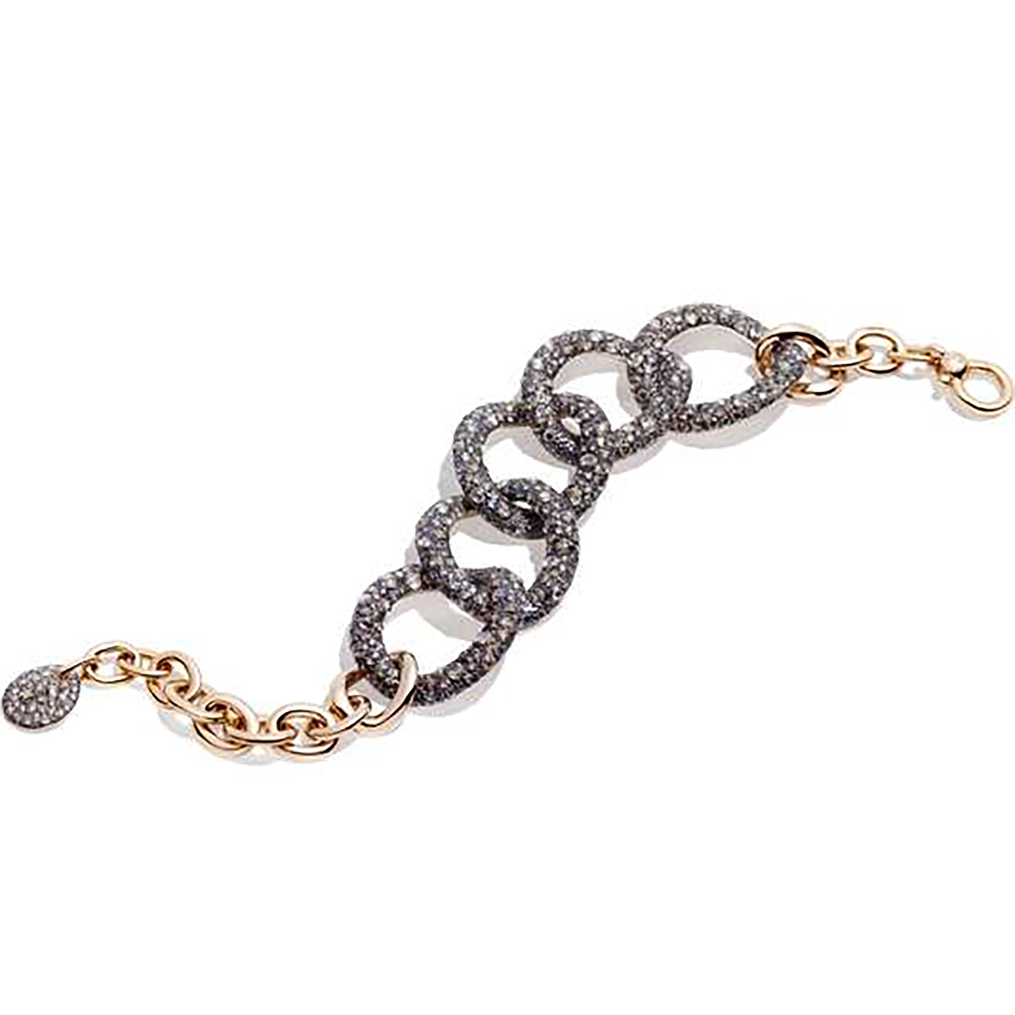 Bracelet Catene en Or rose 18K & Argent & Diamant