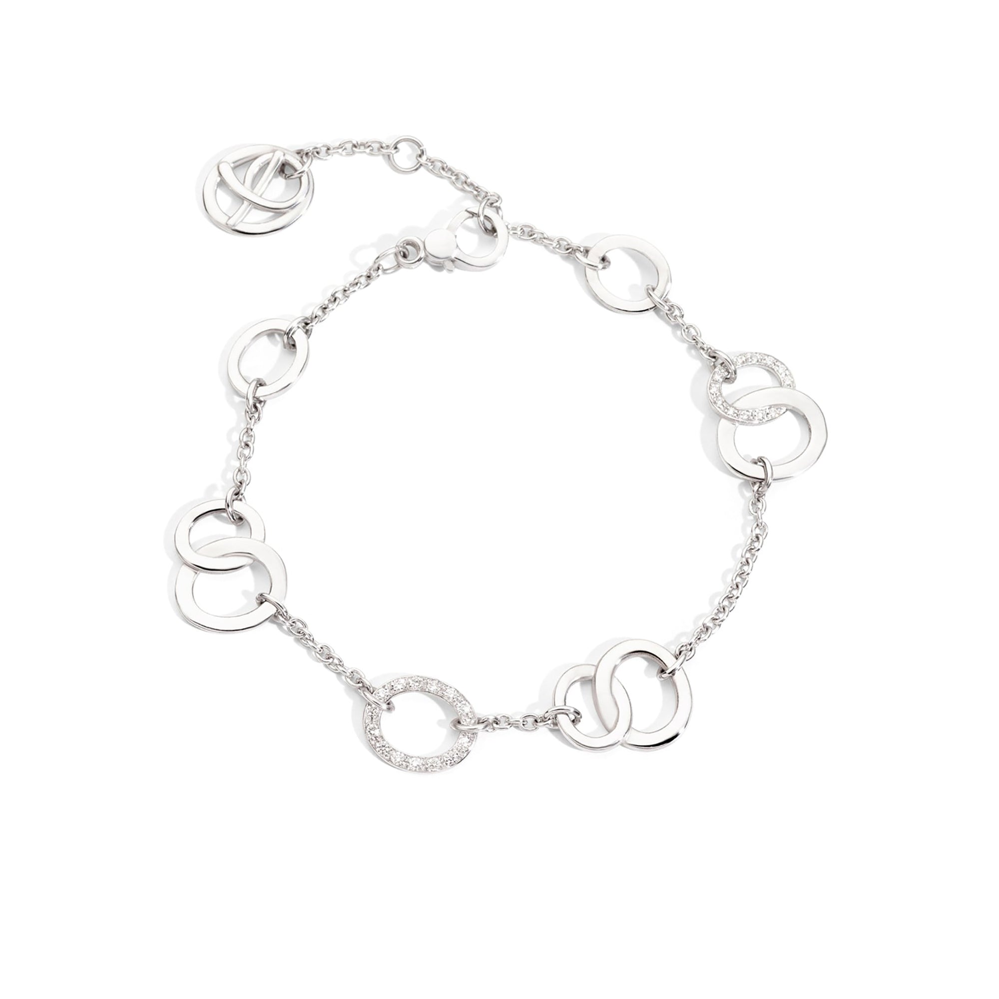 Brera Chain Bracelet in 18K White Gold & Diamond