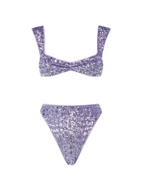 Maillot deux pièces à paillettes - Lilac