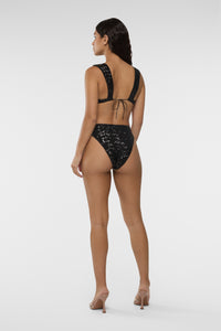 Maillot deux pièces à paillettes - Black