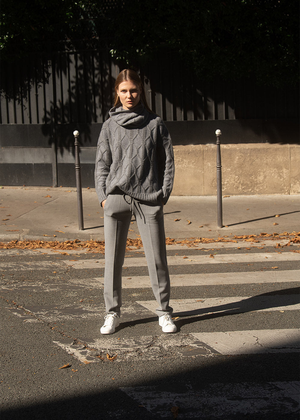 Pantalon fluide avec cordon - Noir