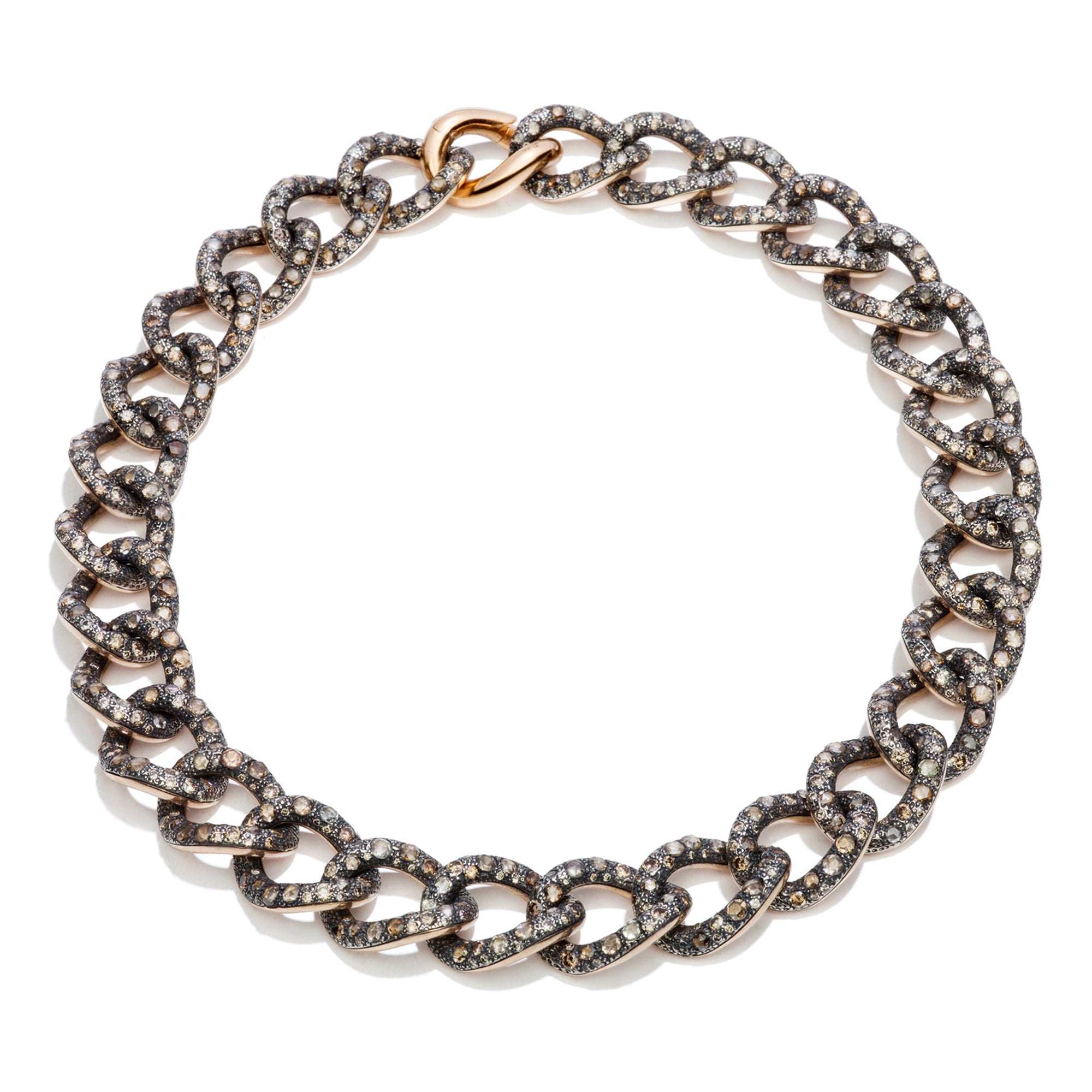 Collier Catene en Or rose 18K & Diamant