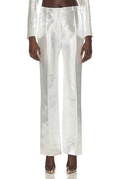 Pantalon taille haute scintillant - Silver
