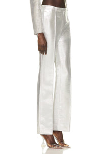 Pantalon taille haute scintillant - Silver