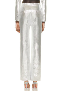 Pantalon taille haute scintillant - Silver