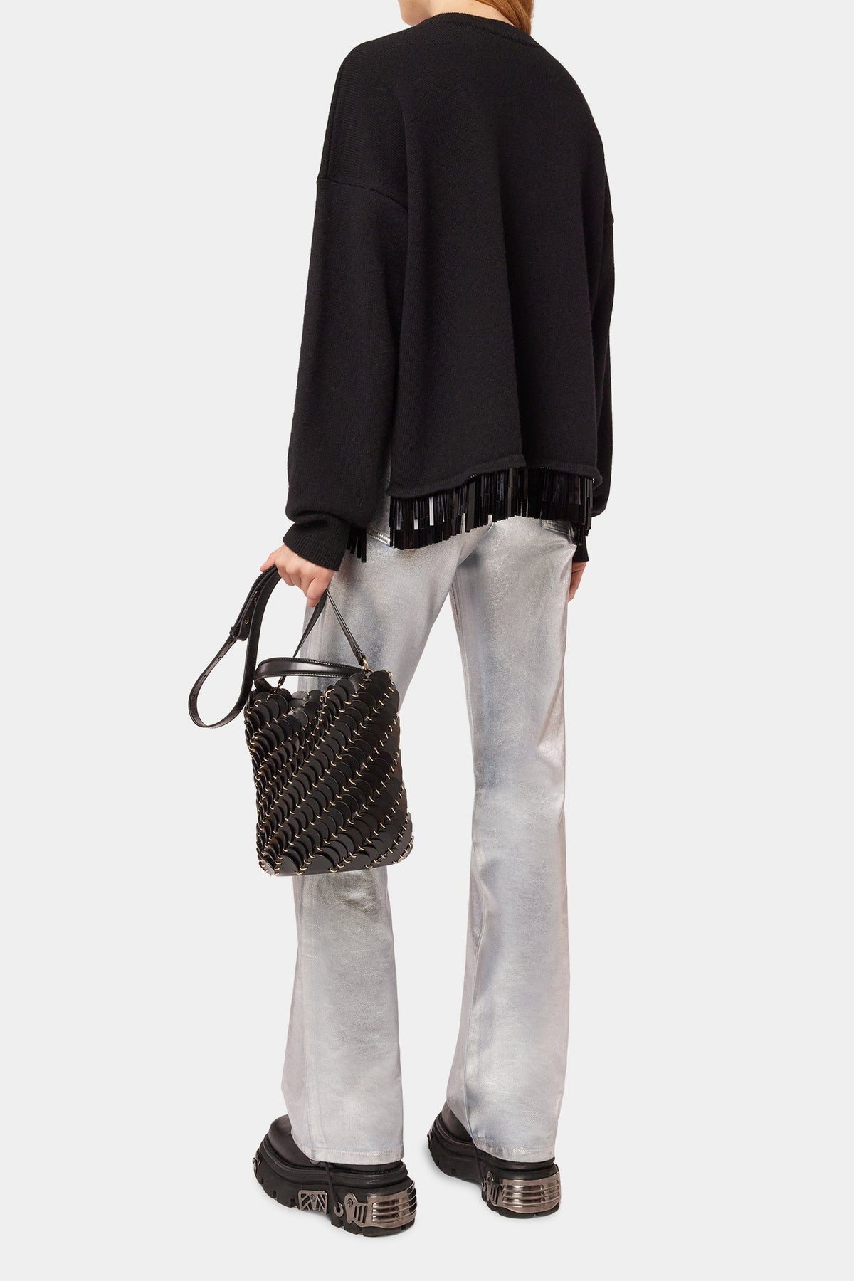Sac seau Paco en cuir - Black