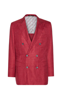 Blazer à double boutonnage en soie - Rouge