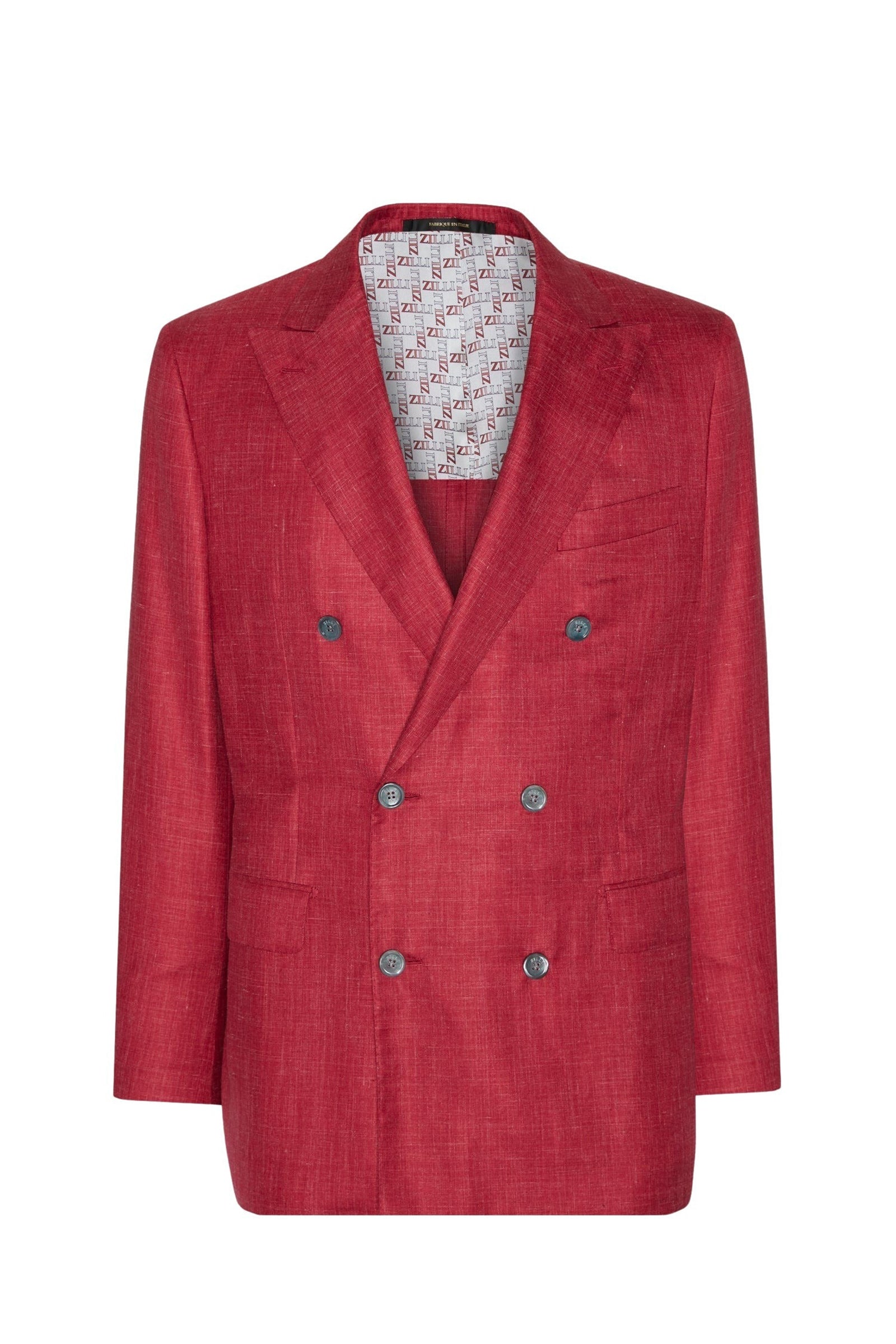 Blazer à double boutonnage en soie - Rouge