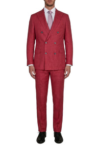 Blazer à double boutonnage en soie - Rouge