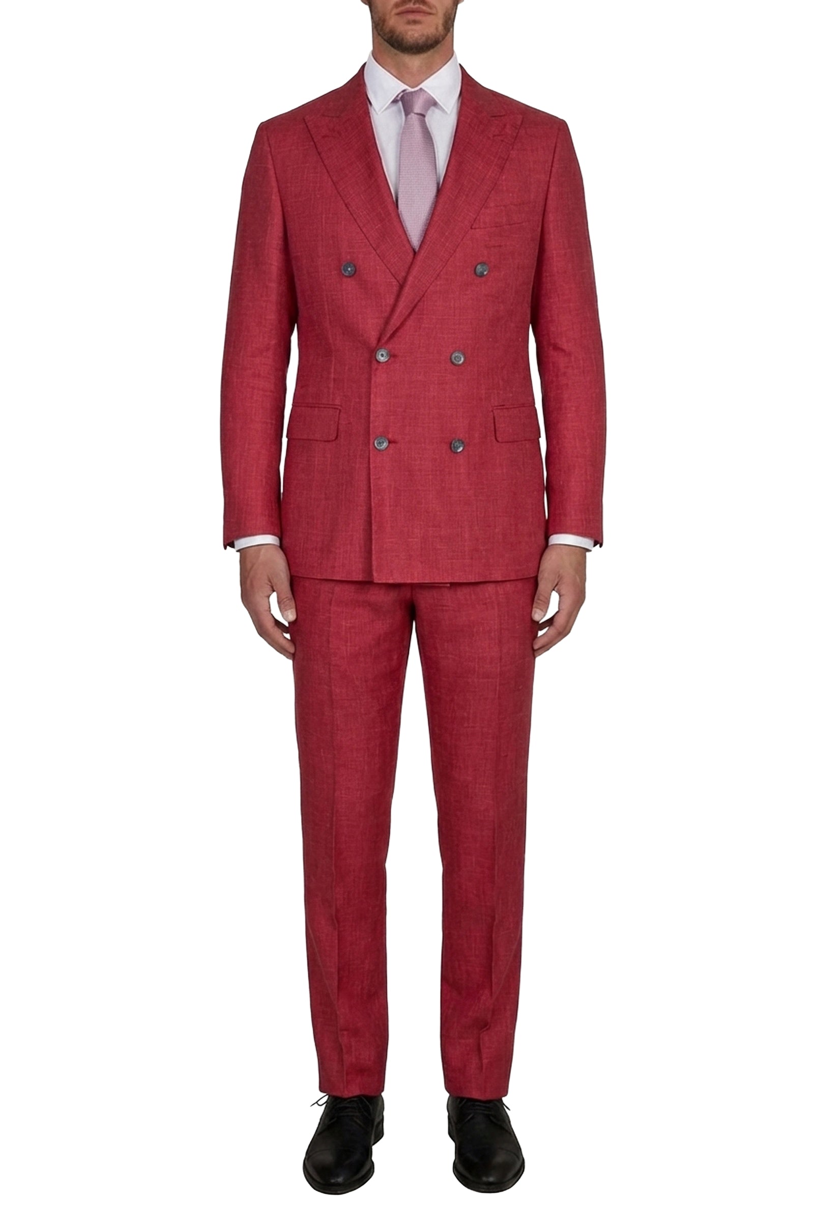 Blazer à double boutonnage en soie - Rouge