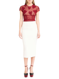 Lace heart dress - Chinese Red