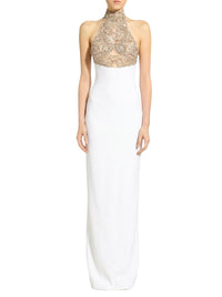 Robe à motifs ornés en tulle - White & Grey