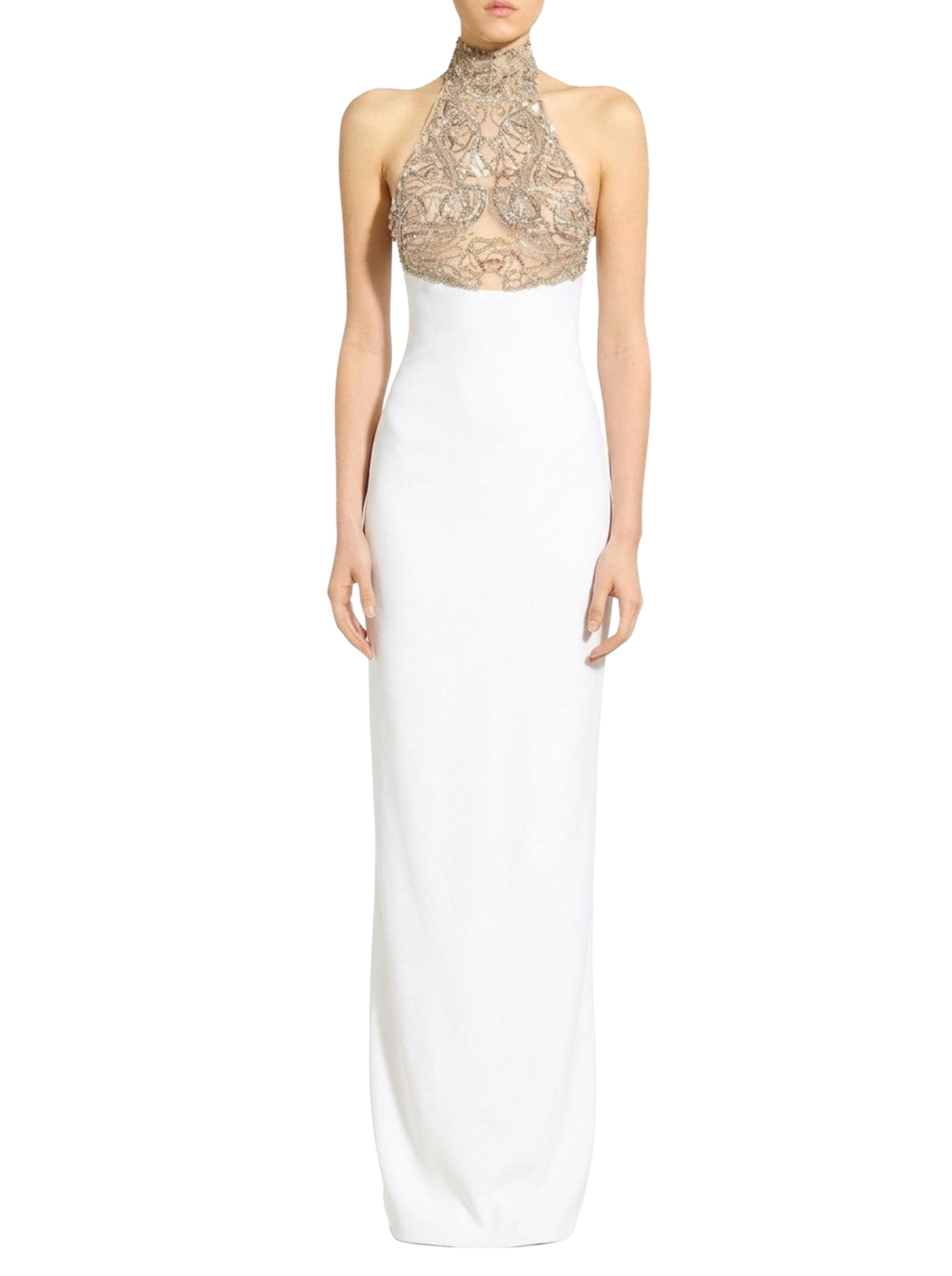 Robe à motifs ornés en tulle - White & Grey
