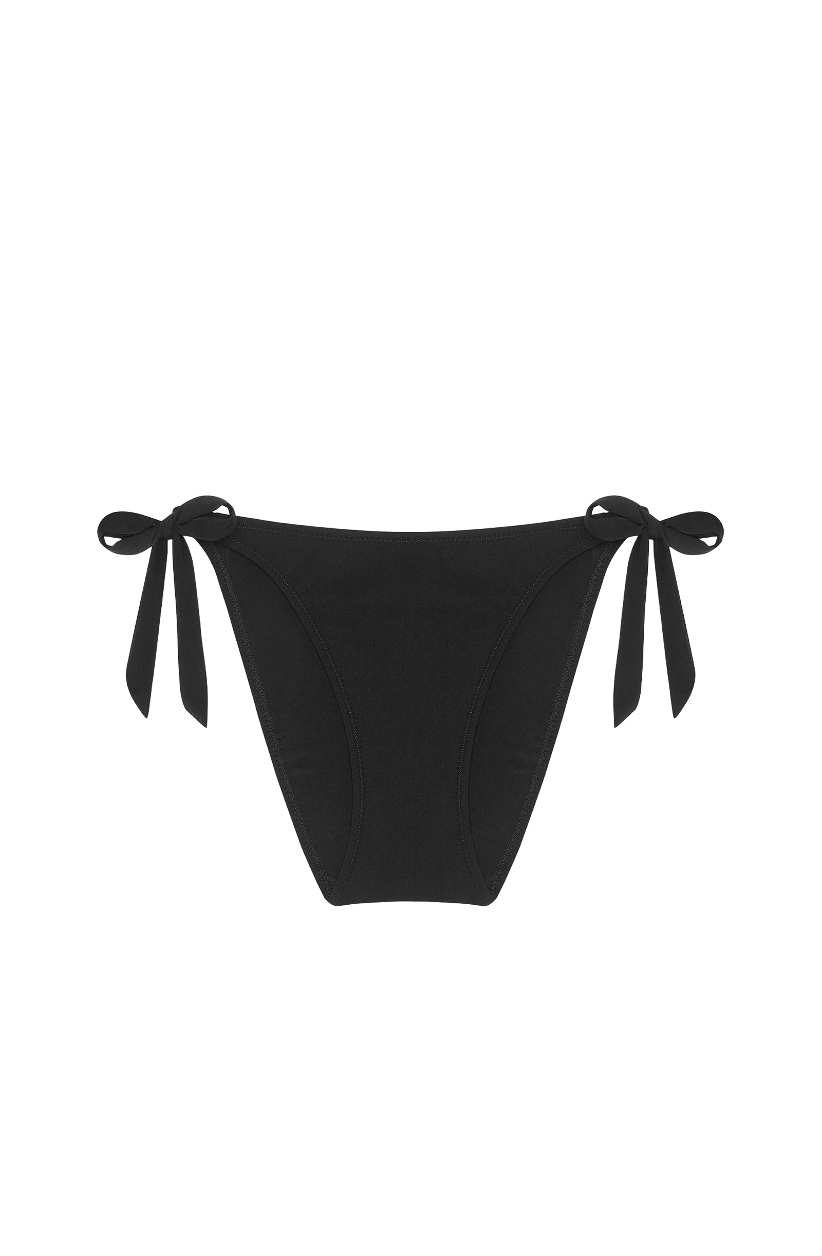 Onyx Bikini Briefs with adjustable bows - Black