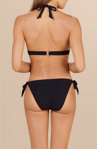 Onyx Bikini Briefs with adjustable bows - Black