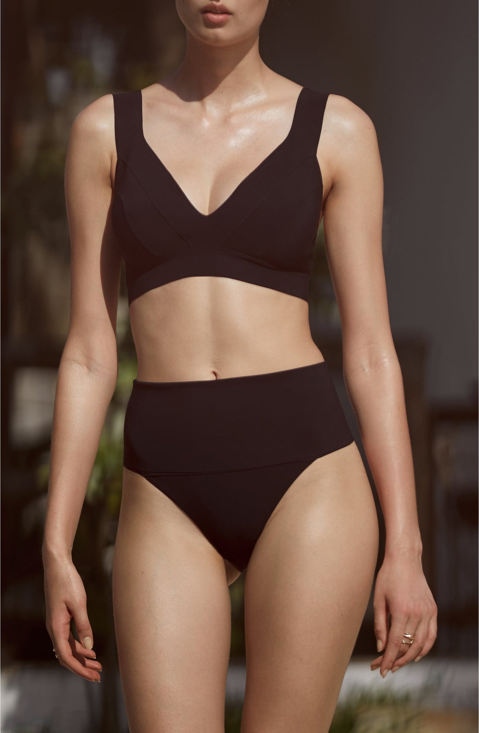 Emilia high waist bikini bottoms - Black